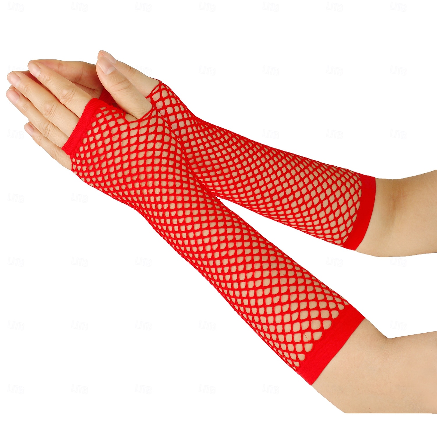 Dickes Netz Fischernetz elastische Handschuhe sexy lange Handschuhe Punk Halbfinger Nachtclub Party Etikette Handschuhe 2025 - $5.49 –P16