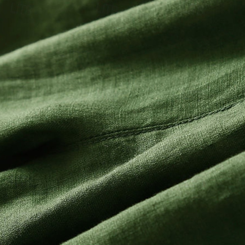 Femmes Short en coton et lin Shorts Slacks Occasionnel Court Naturel Uni Avec Poches Conception à cordon élastique Confortable Extérieur Sortir Noir Gingembre Vert Amande Été Coupe régulière de 2025 ? $14.99 –P14