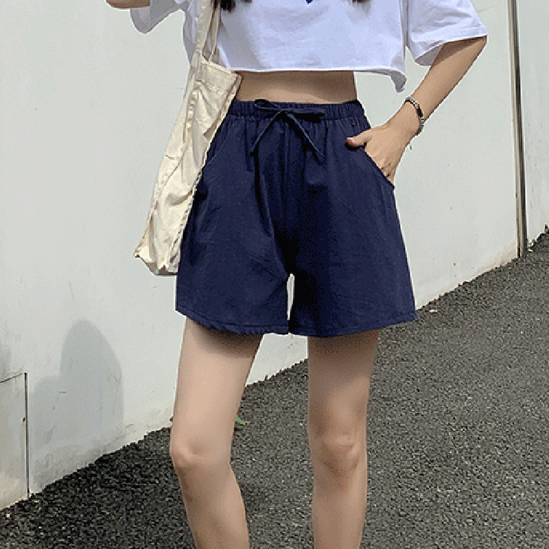 2025年 女性用 リネン風ショートパンツ スラックス クロップパンツ ファッション ストリートファッション 膝丈 ナチュラルウエスト 平織り ポケット 弾性巾着デザイン 快適 通気性 お出かけ 週末 フォレストグリーン ブラック ターコイズ ホワイト 夏 レギュラー  コレクション – $15.99 –P13