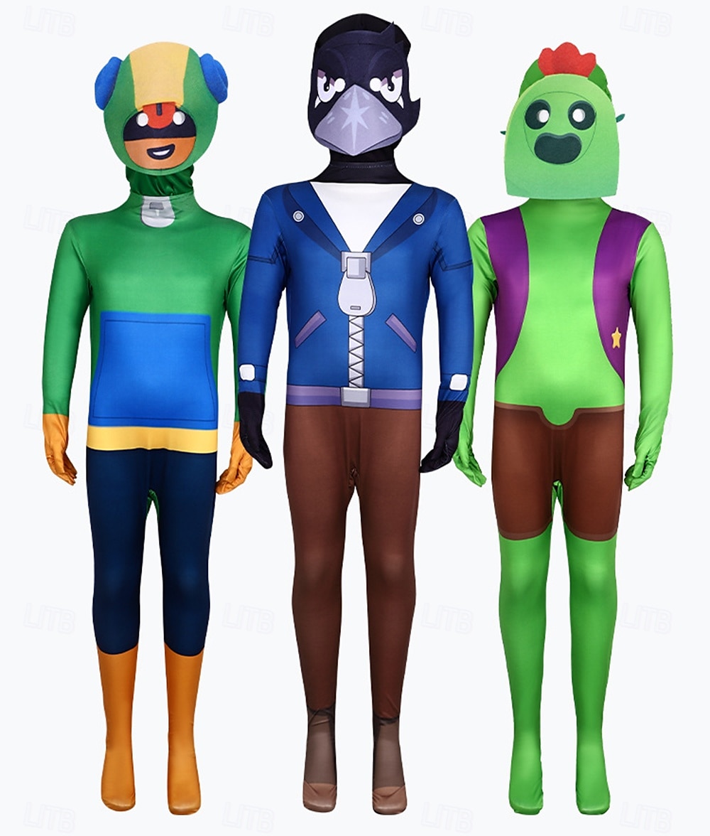 Brawl Stars Ομαδική φορεσιά Ολόσωμη φόρμα Ολόσωμα μαγιό Αποκριάτικη Στολή Ντύσου  Κοστούμια βιντεοπαιχνιδιών for Παιδικά Ενηλίκων Γιούνισεξ Επίδοση Πάρτι Comic Con 2025 - $34.99 –P2
