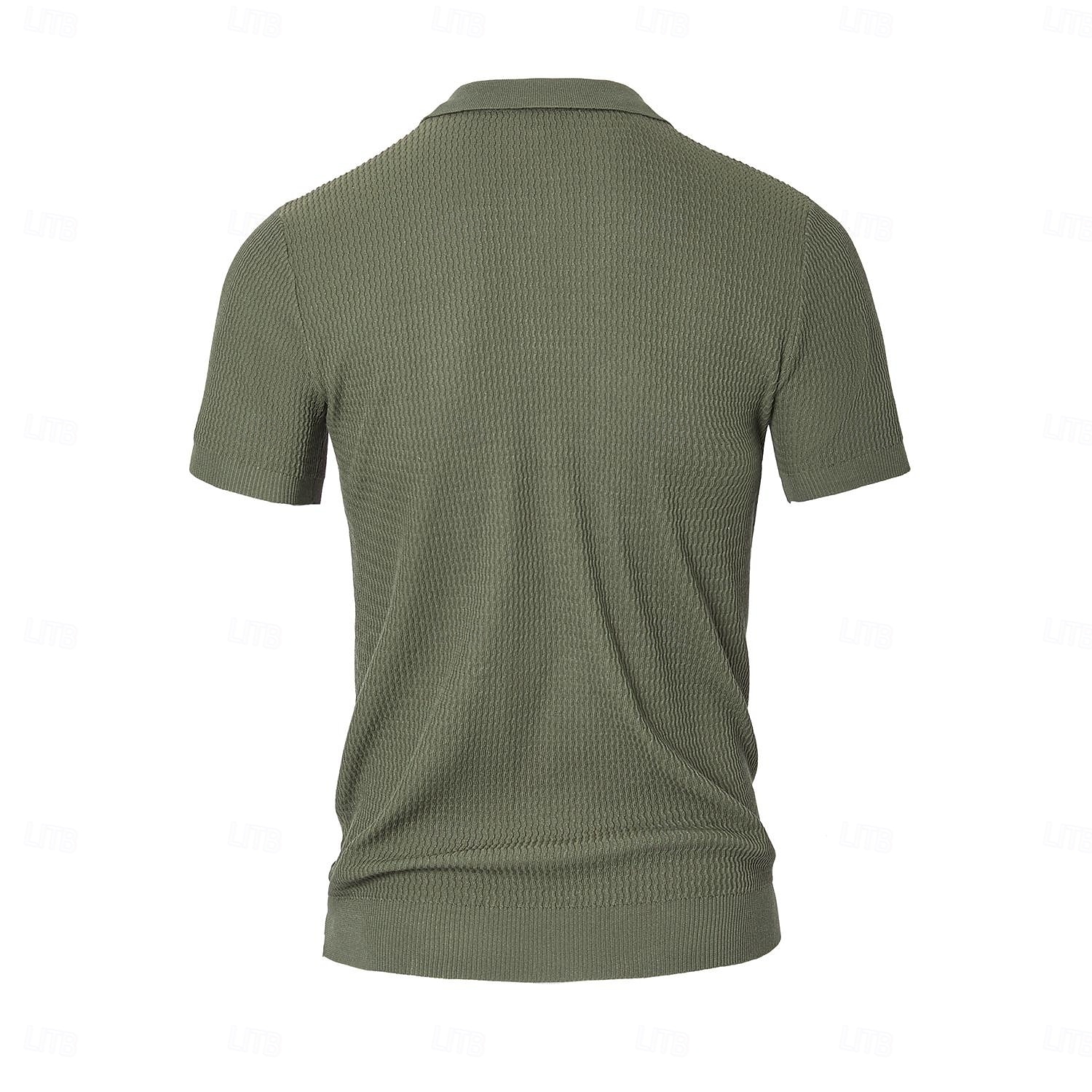 Herren Polo Strick-Polopullover Geschäft Lässig V Ausschnitt Kurzarm Formell Linien / Wellen Neuheit Sommer Ganzjahres Schwarz Weiß Armeegrün Beige Kaffee Polo 2025 - $27.99 –P5