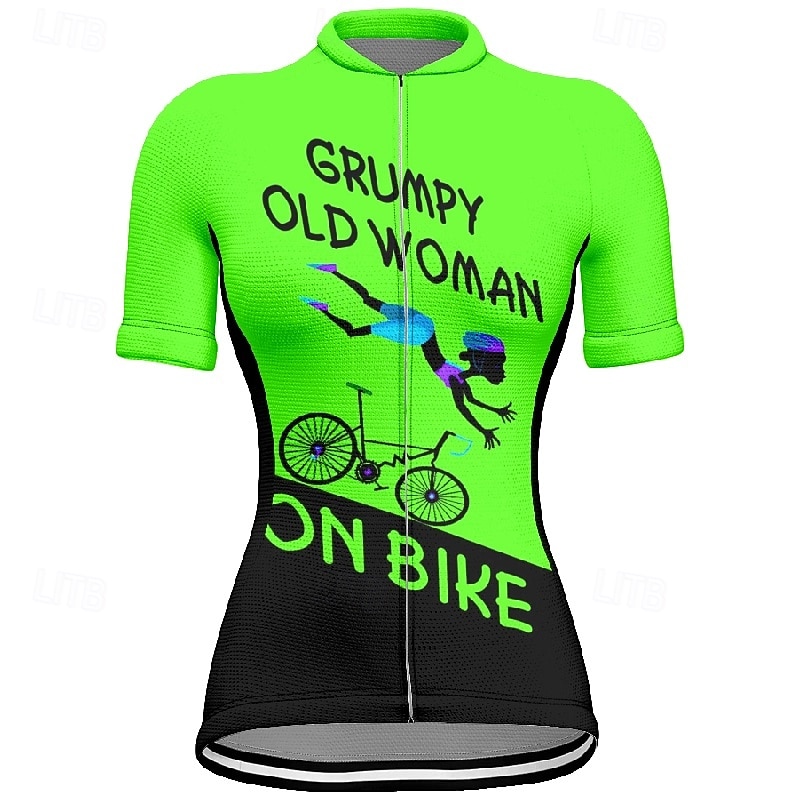 Damskie Koszulka rowerowa Graficzny Litery i cyfry Krótki rękaw Rower Tee Tshirt Dżersej z 3 tylnymi kieszeniami Kolarstwo górskie Szybkie wysychanie Anatomiczny kształt Odprowadzające wilgo 2026 - $23.99 –P20
