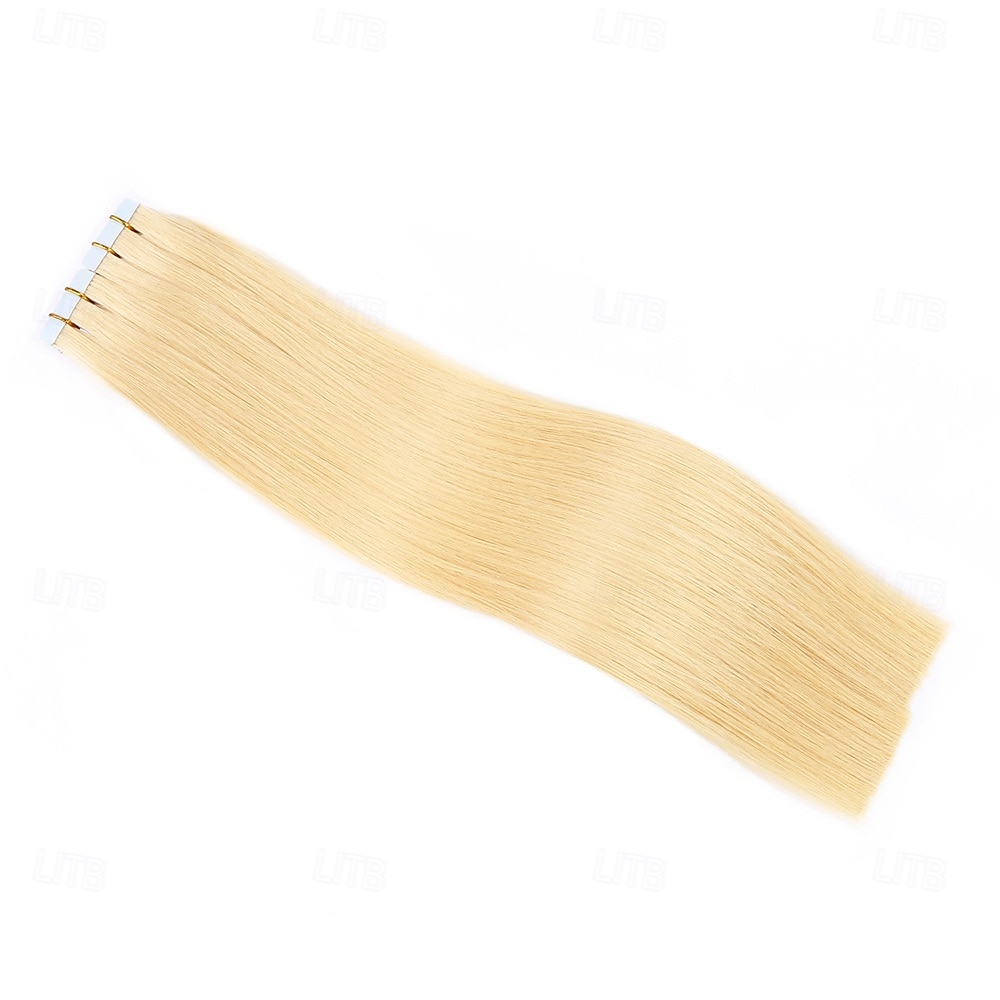 613# bandă blondă de păr uman remy în extensii păr drept fără sudură 18 inch 50 g 20 buc 2025 - $119.99 –P3