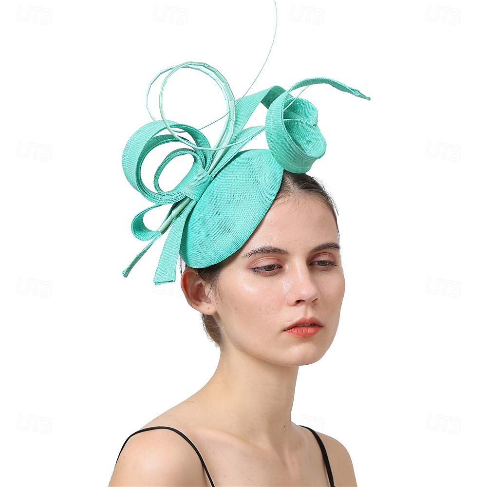 Nakrycie głowy Sinamay Ślub Wieczorna impreza Elegancja Ślub Z Kwiat Winieta Nakrycia Głowy 2025 - $39.99 –P1