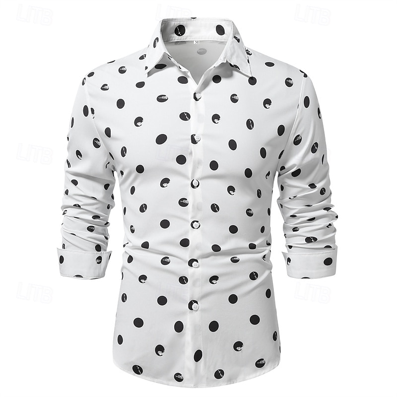 Herren Hemd Sommerhemd Freizeithemd Strandhemd Knopfhemd Schwarz Weiß Marineblau Beige Langarm Grafik Revers Urlaub Hawaiianisch Button-Down Bekleidung Polyester Mode Lässig Bequem 2025 - $23.99 –P1