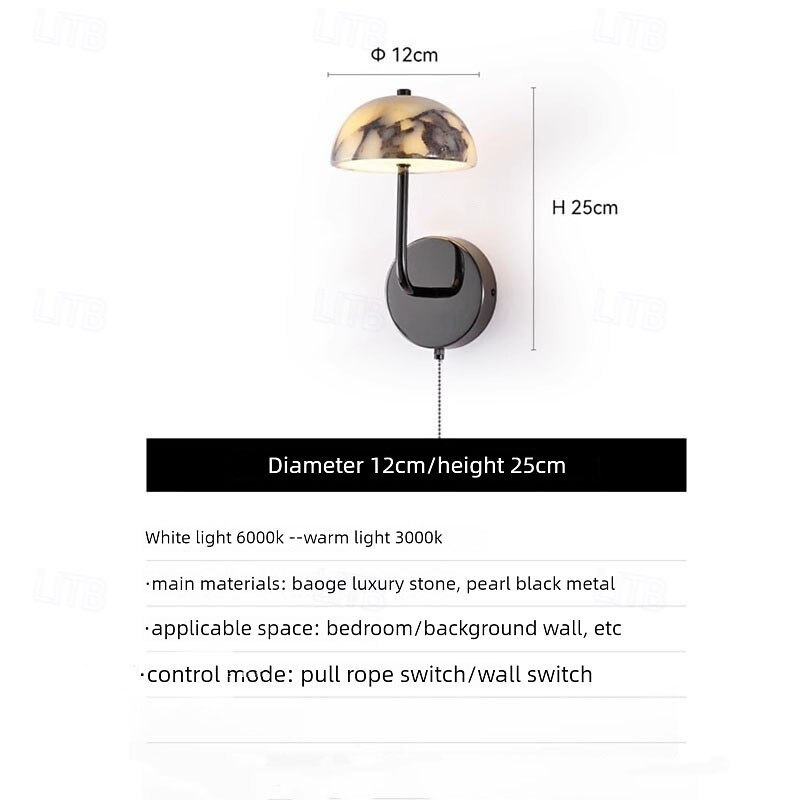 LED Wall Lamps Marble Minimalism Warm White Light Wall Sconces Modern Contemporary Style Living Room Bedroom Dining Room Metal Wall Light 2026 - $247.19 –P1