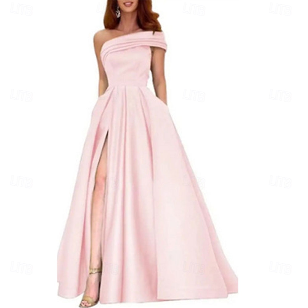 Rochii de Quinceanera Tip A-Line Rochie Elegantă pentru Nuntă Invitată Lungime Până la Podea Fără Mâneci Cu Un Singur Umăr din Poliester Fără Spate cu Fendă 2025 - $89.99 –P5
