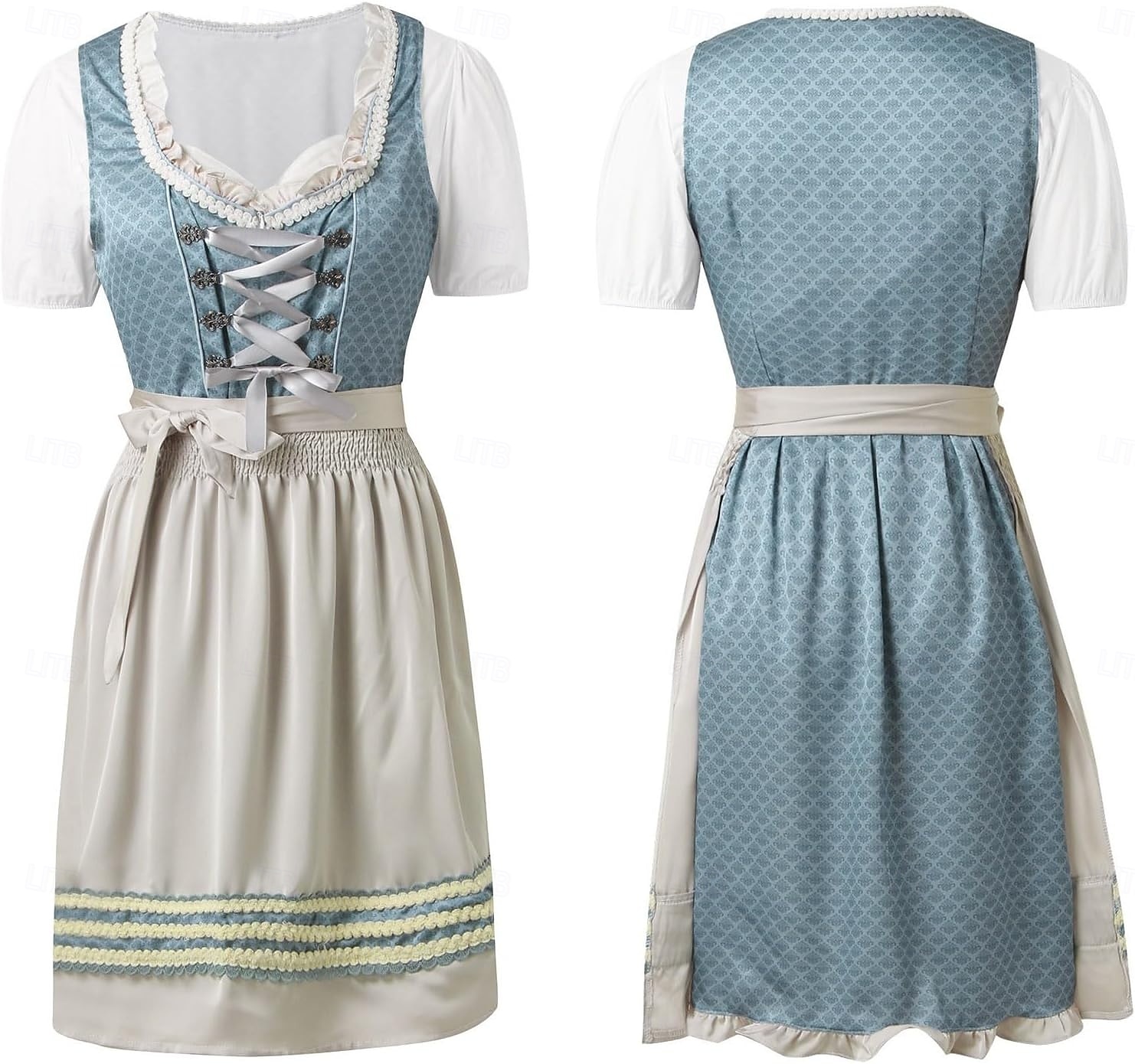 Women's Carnival Oktoberfest Dirndl Beer Costume Dress with Apron Bavarian Wiesn Traditional Style for Oktoberfest 2025 - $71.99 –P3