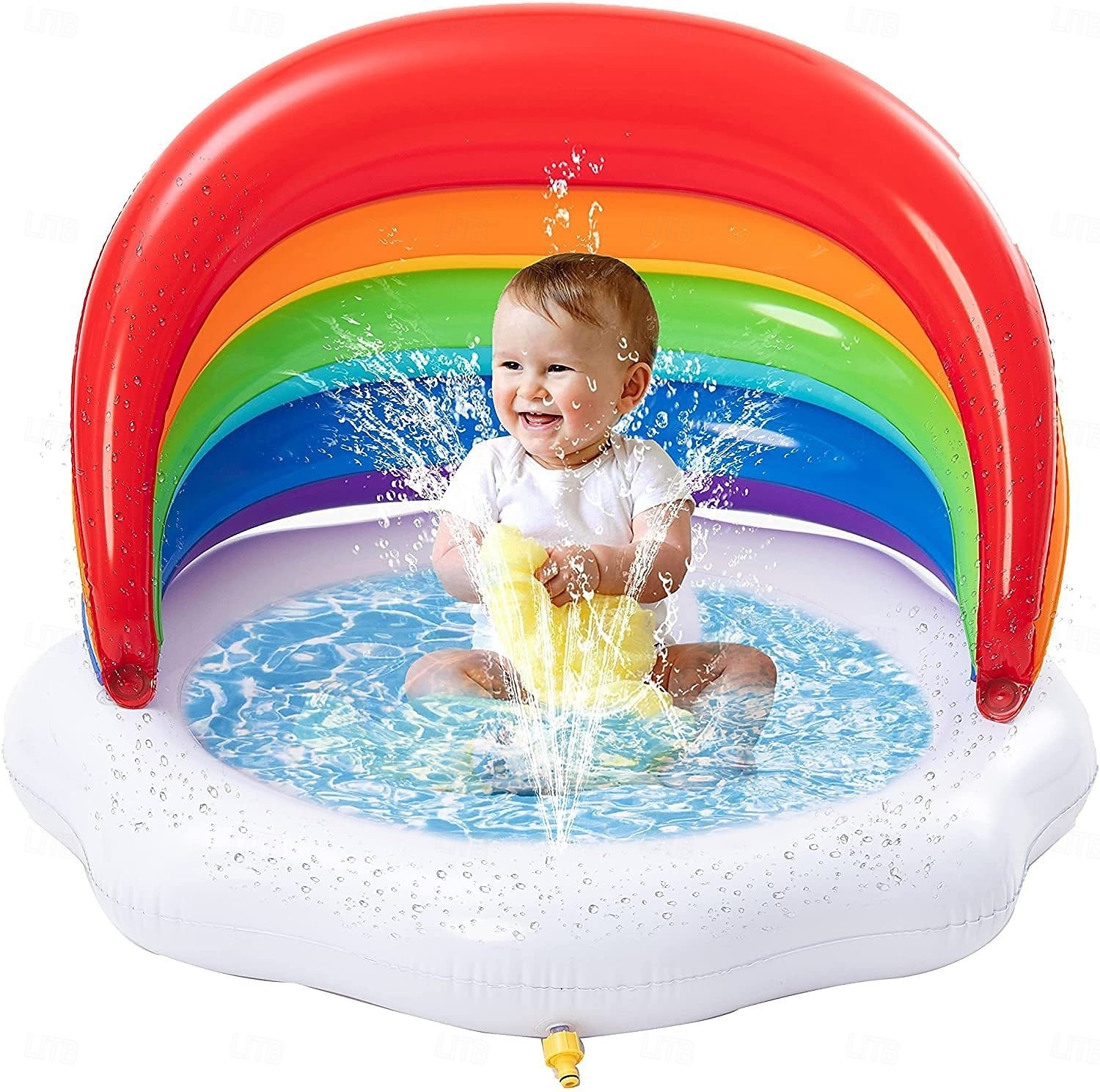 Inflatable Sprinkler Baby Pool with Canopy Rainbow Kiddie Pool Wading Pool for LearningInfant Water Pool ToysOutdoor Swimming Pool for Kids 2025 - $70.99 –P1