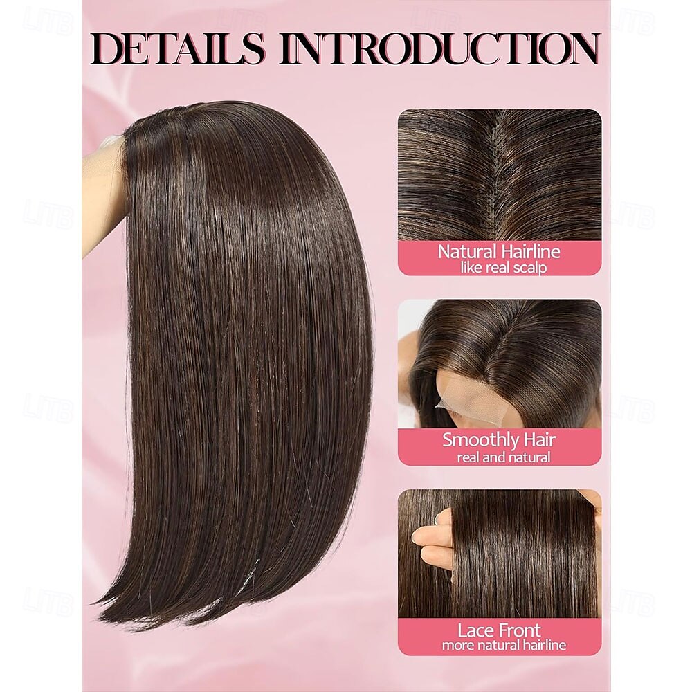 Bob Wigs for Women Middle Part Bob Style Heat Resistant Fibre Synthetic Heat Resistant Wigs Ligt Brown Color 2025 - $25.99 –P5
