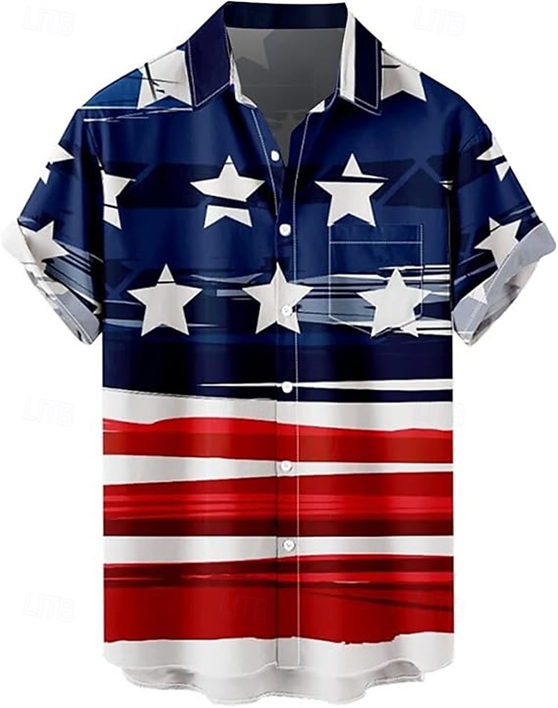 Amerikansk 250 Manga Hawaii skjorter Tilbake til Skolen USA Flagg Uavhengighetsdagen 4. juli Fritid Gate stil Graphic Voksne Herre Halvhjorteårsjubileum Maskerade 4. juli Festival Kle deg opp 2026 - $23.99 –P2