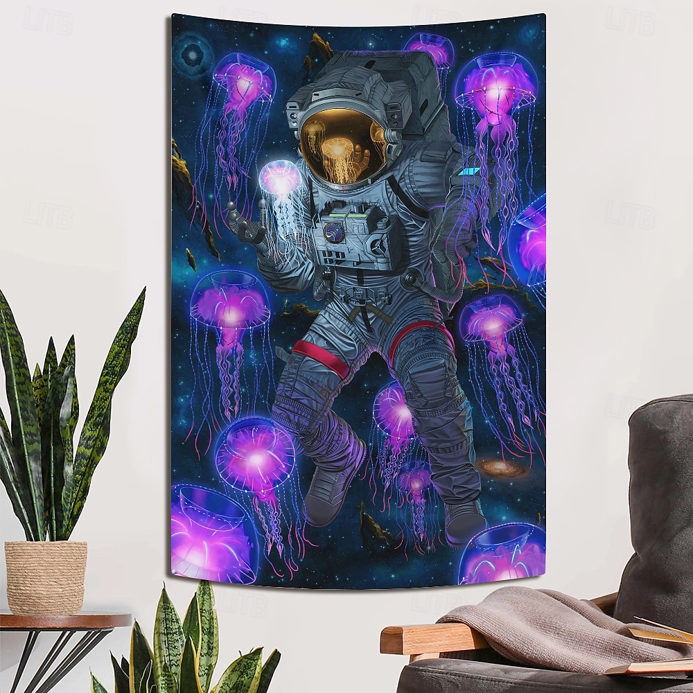 "Cosmic Encounter with an Anomaly for apparel" by Vincent Hie Blacklight Tapestry Glow in the Dark Glow Party UV Reactive Trippy Misty Hanging Tapestry Wall Art Mural for Living Room Bedroom 2025 - $19.99 –P5