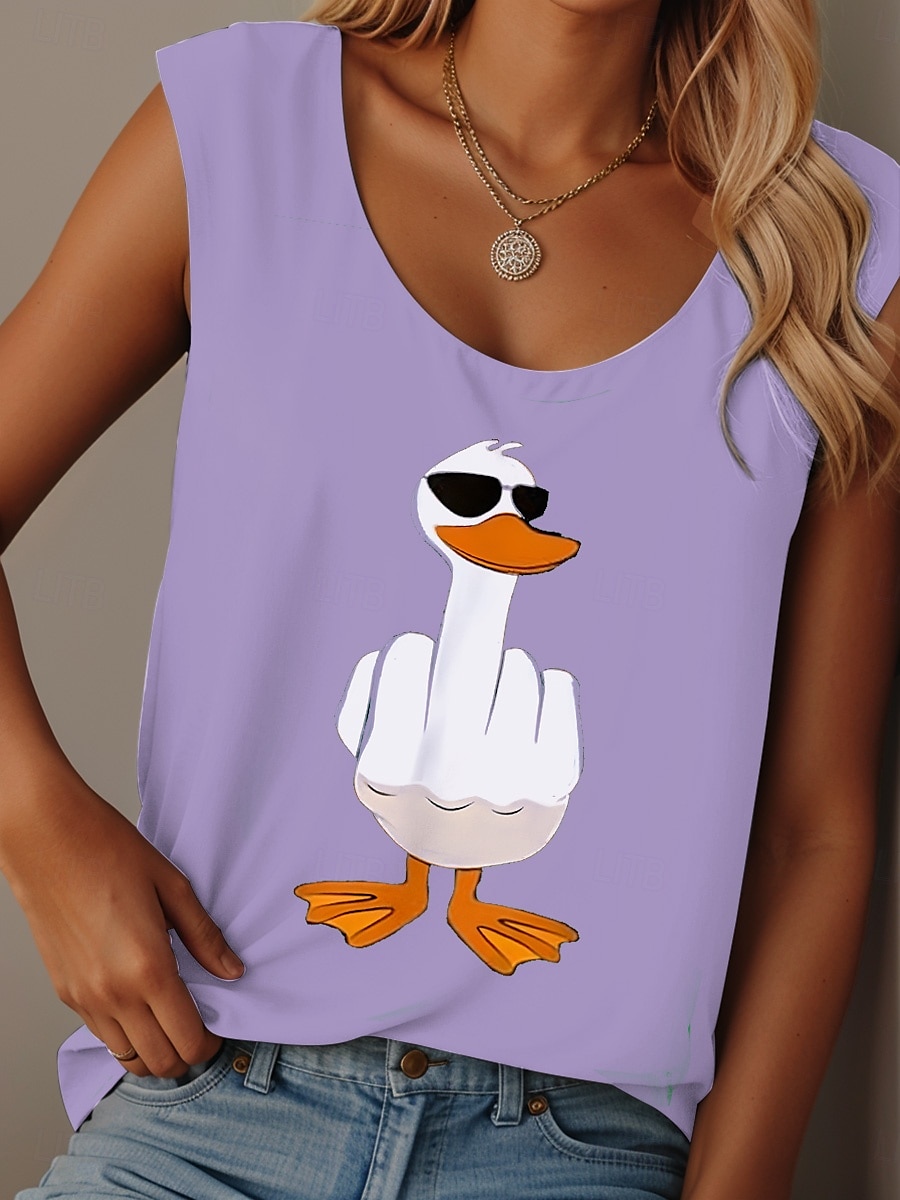 Per donna Canotta a canotta Grafico Animale Graffiti Quotidiano Casual Senza Maniche Girocollo Scollo Tondo Top Regolari Quotidiano Stampato Nero Rosa Blu Viola Estate Primavera del 2025 a $19.99 –P2