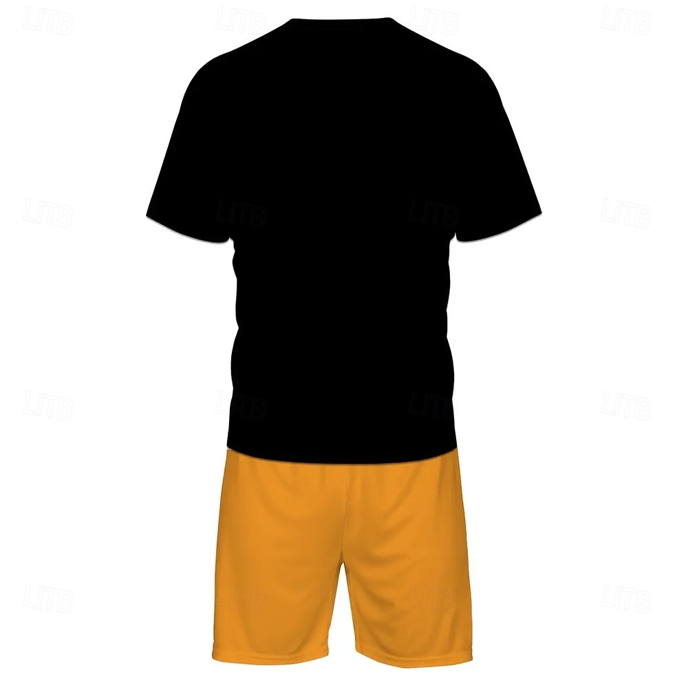 Men's Palm Tree 2pcs Tees sets Summer Tops Short Sleeve Short Pants Crew Neck Vacation Casual Daily Sport Daily Going out 3D Print Summer Black 2025 - $23.99 –P2