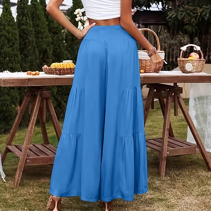 Femmes Pantalon en coton et lin Slacks Mode Longueur complète Naturel Uni Taille Élastique Extérieur Confortable Décontracté Quotidien Week-end Magenta foncé Vin Bleu marine Bleu ciel clair Été Coupe de 2025 ? $26.99 –P21
