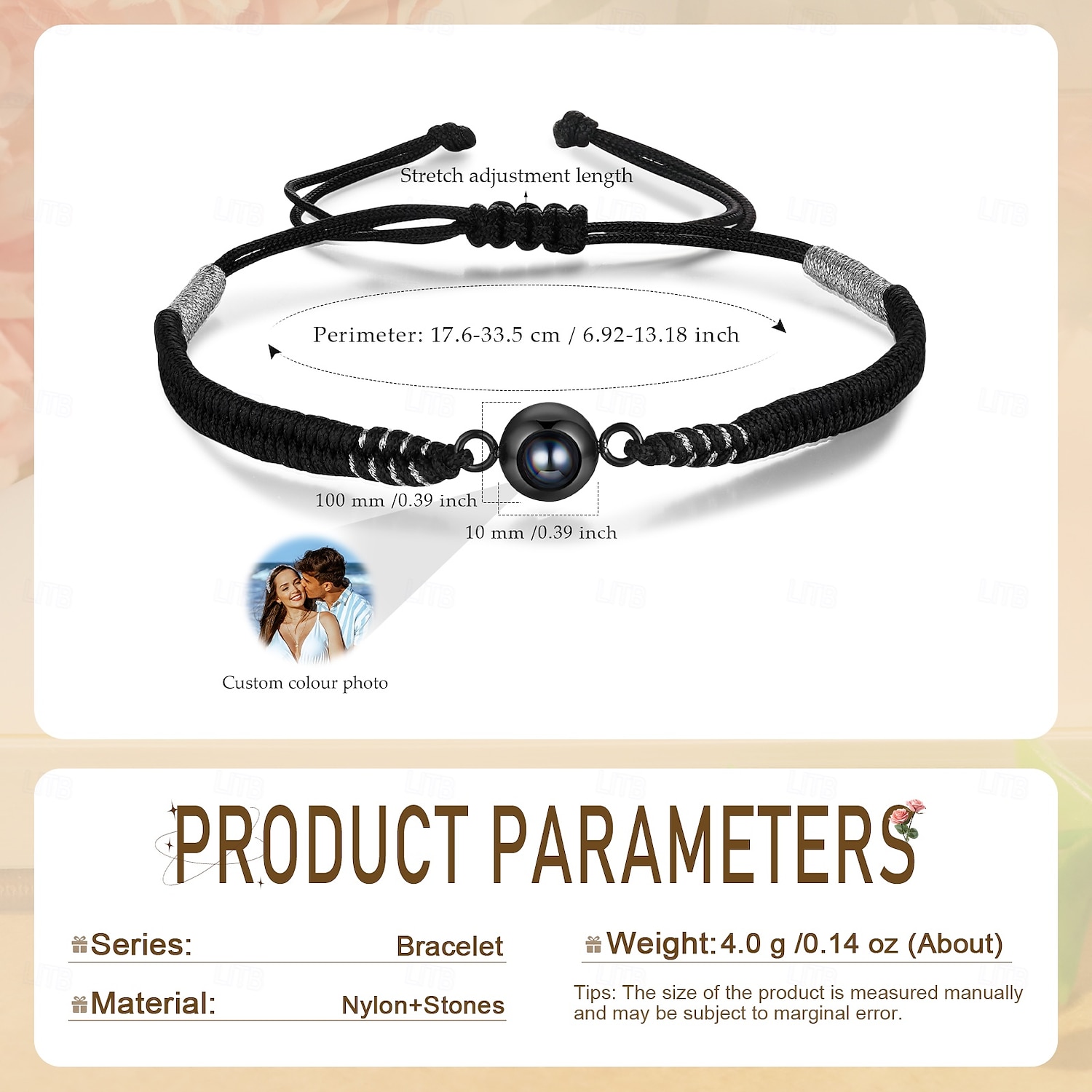 Personalized Photo Projection Bracelet with Braided Rope Custom Best Gift for Dad, Husband or Boyfriend, Light Projection Jewelry for Father's Day, Birthday, Anniversary, Christmas 2025 - $32.99 –P5