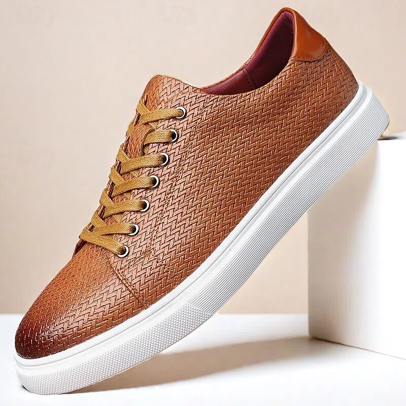 ανδρικά slip-on αθλητικά παπούτσια με καφέ υφή – ευέλικτα casual παπούτσια για χαλαρές και έξυπνες περιστάσεις 2025 - $46.99 –P3