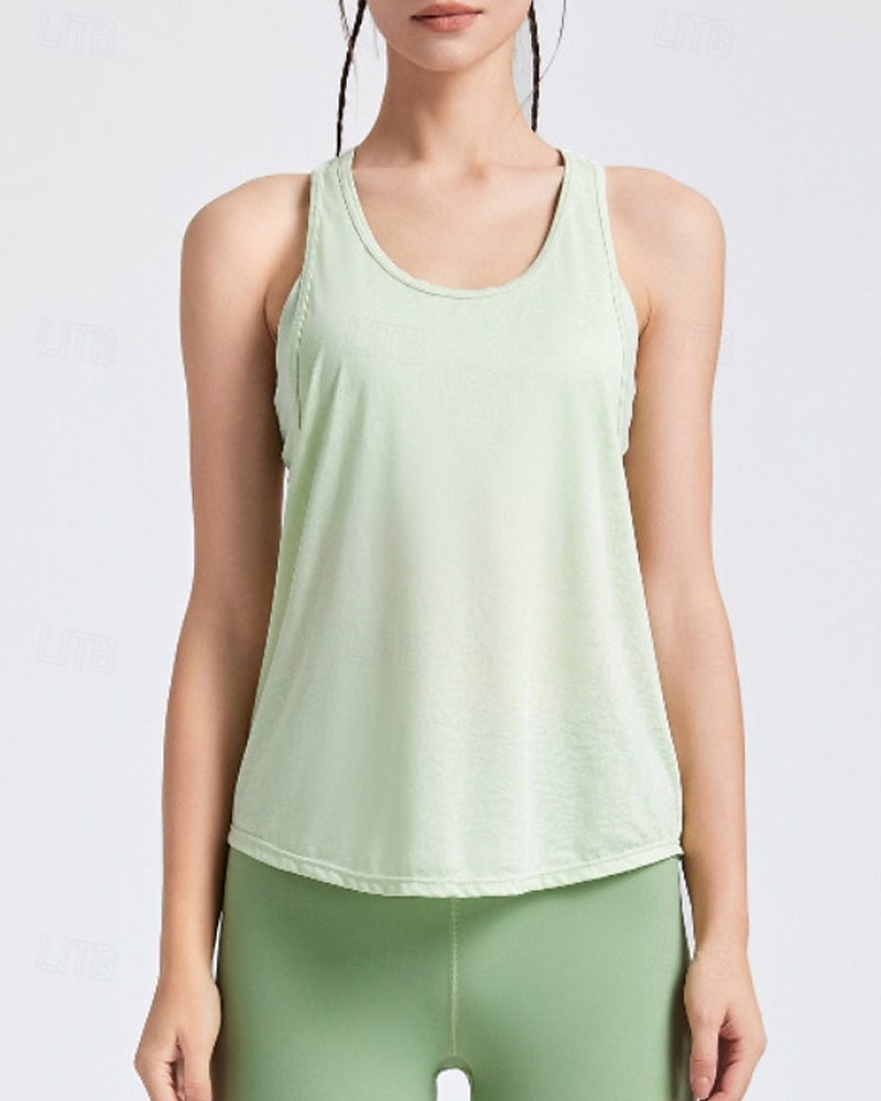 US Open Per donna Tinta unita Canotta da allenamento Maglietta sportiva Carro armato Canotta Senza Maniche Traspirante Tennis Golf Pickleball Girocollo Y Indietro Nero Bianco Verde Chiaro del 2025 a $15.19 –P11