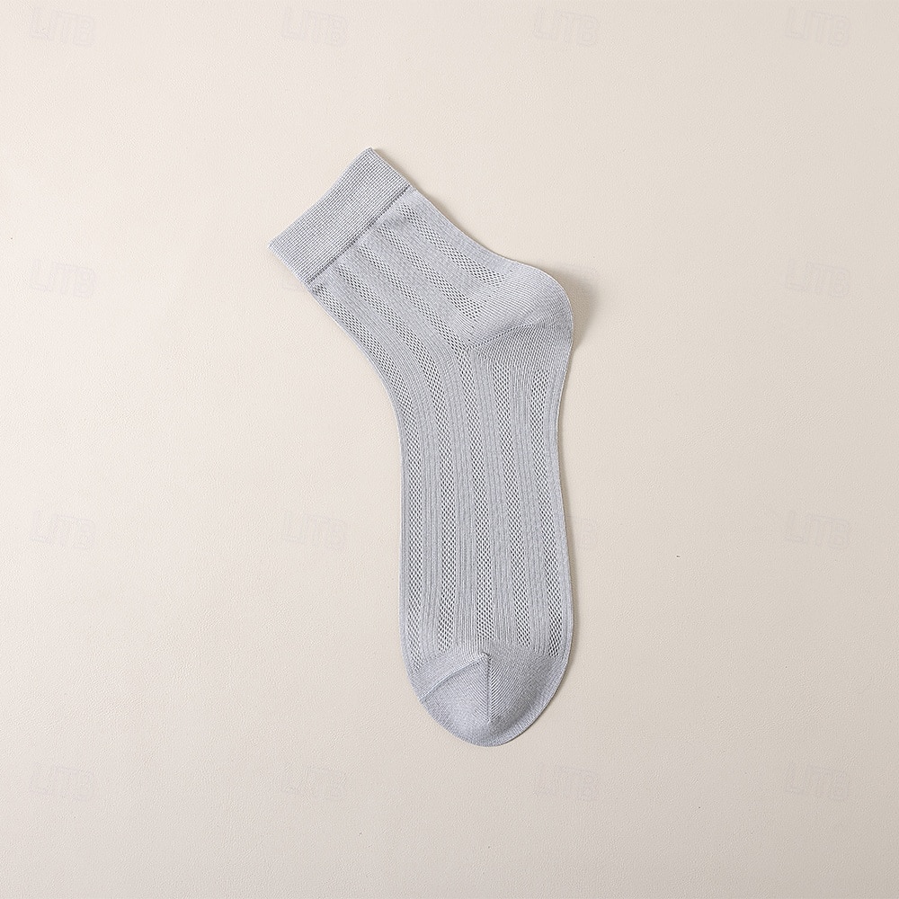 Men's 1 Pair Socks Casual Socks Black White Color Solid Color Hollow School Formal Wedding Mesh Hole Thin Summer Spring Fall All Seasons Elegant Daily 2025 - $3.99 –P14