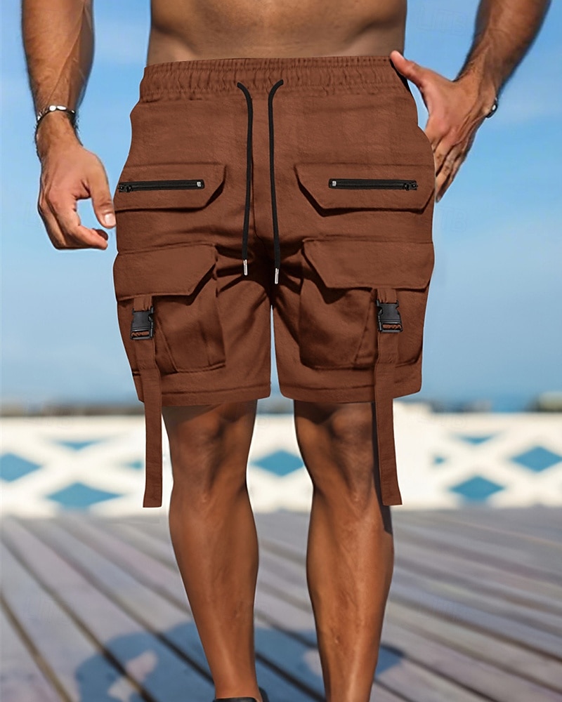 Per uomo Pantaloncini cargo Shorts Pantaloncini Estivi Coulisse Elastico in vita Multi-tasche Semplice Comodità Indossabile Lunghezza al ginocchio All'aperto Sport Quotidiano Moda Casual Nero Marrone del 2025 a $21.99 –P11