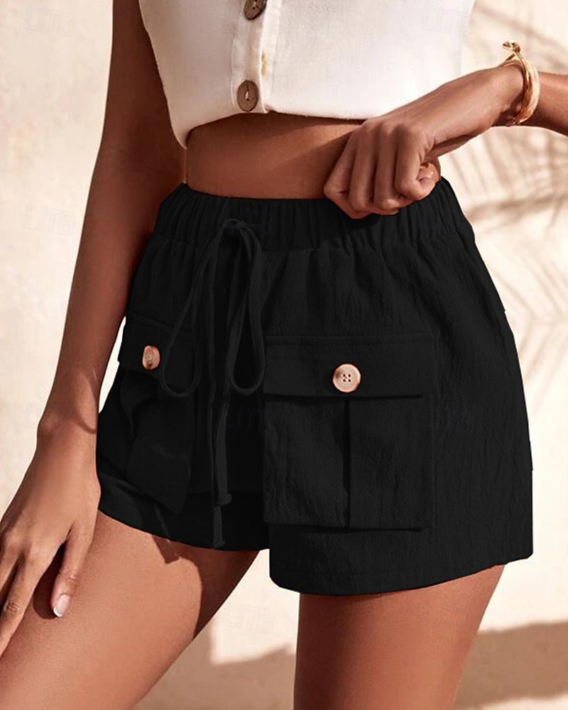 Per donna Pantaloncini cargo Shorts Moda Atletico Corto Misura del girovita medio Semplice Tasca Elastico in vita Traspirante Confortevole Micro-elastico Sport & Outdoor Abbigliamento quotidiano del 2025 a $26.99 –P17