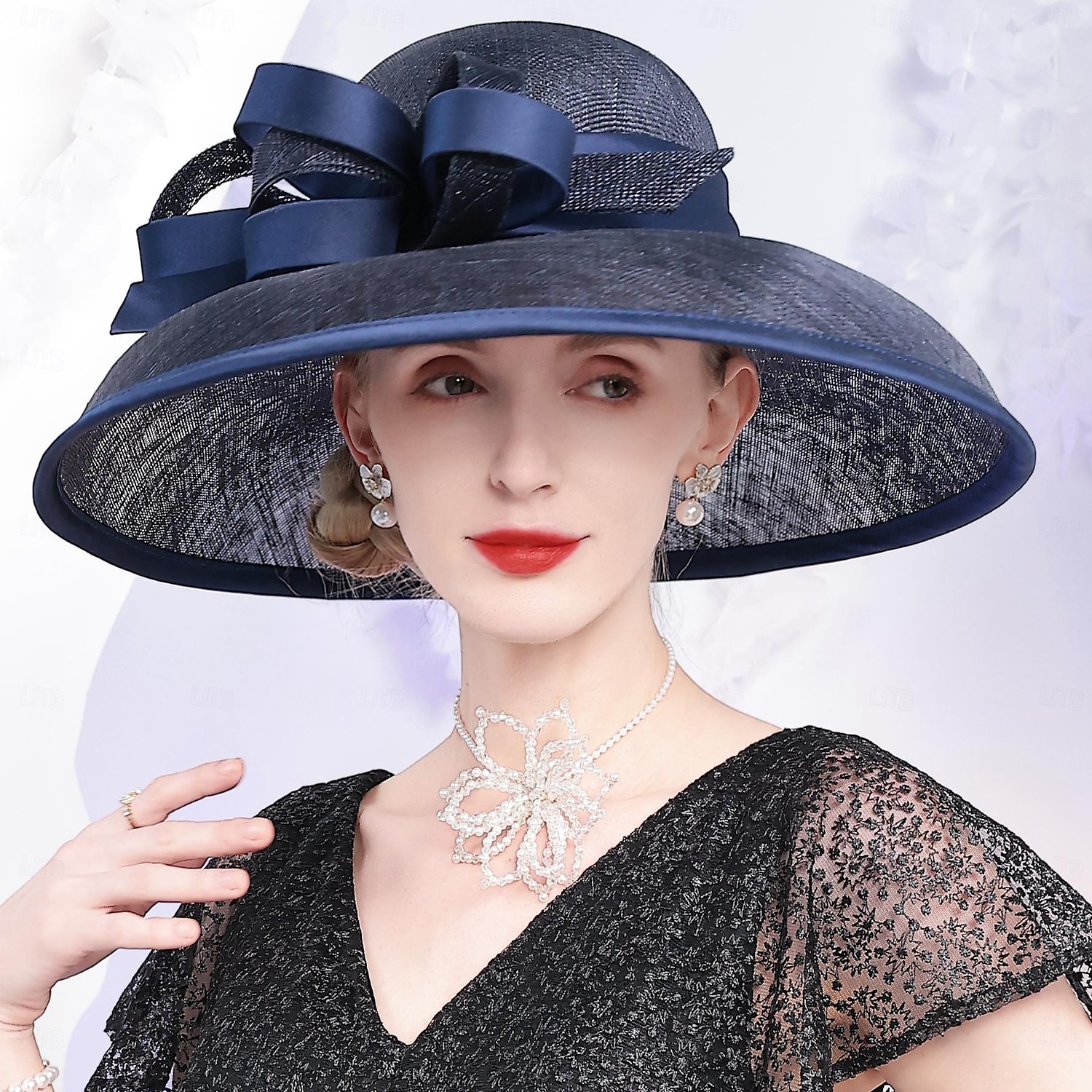 kalapok len bowler / cloche kalap napsapka sinamay kalap esküvő tea party elegáns esküvő csípős oldalsó fejfedővel 2025 - $83.99 –P7