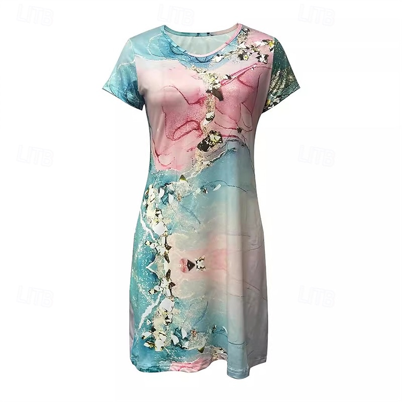 Dames Mini-jurk Zomerjurk Boho-jurk Modieus Modern Dagelijks Strand Weekend Normale pasvorm Bloemig Korte mouw V-hals Blozend Roze Zomer 2025 - $22.99 –P2
