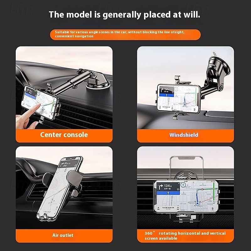 ABS Dashboard Car Cell Phone Holder - Waterproof Swivel Holder Stand with Suction Cup for Auto Multi-Function Navigation Clip Supports Smartphones Size 4-7 2025 - $14.99 –P6