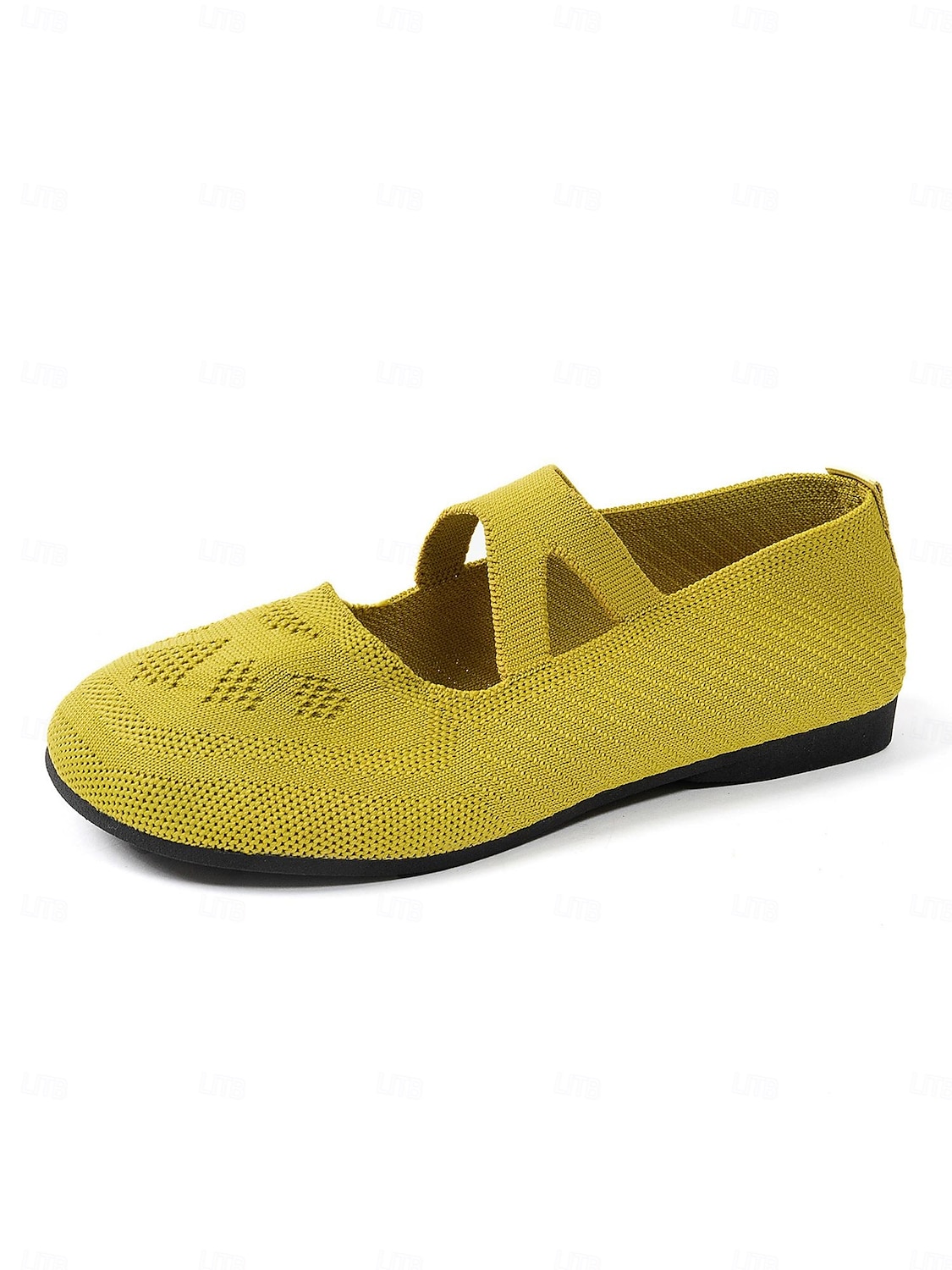 strikkede, kryssreimer for kvinner med bred passform mary jane flats – lette flystrikkede barfotsko for våren og daglig bruk 2025 - $19.99 –P1