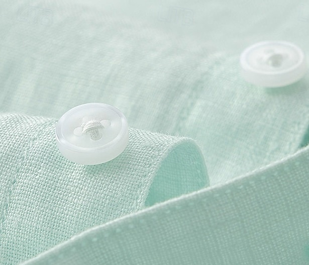 miesten 100% pellavapaita nappikauluspaita vapaa-ajan paita yksivärinen muodollinen rento valkoinen vaaleanvihreä punainen tummansininen pitkähihainen turndown-paita kesä talvivaatteet vaatteet yksiväriset 2025 - $46.99 –P7
