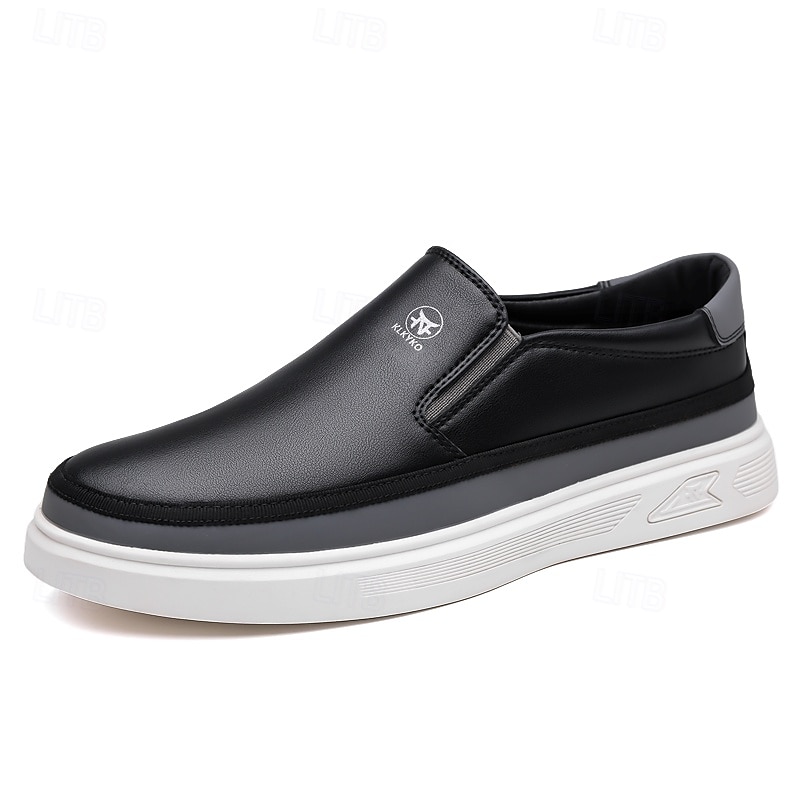 Tênis masculinos slip-on brancos com detalhes em PU – calçados leves e modernos para streetwear, viagens e trajes casuais de 2025 por $20.99 –P2