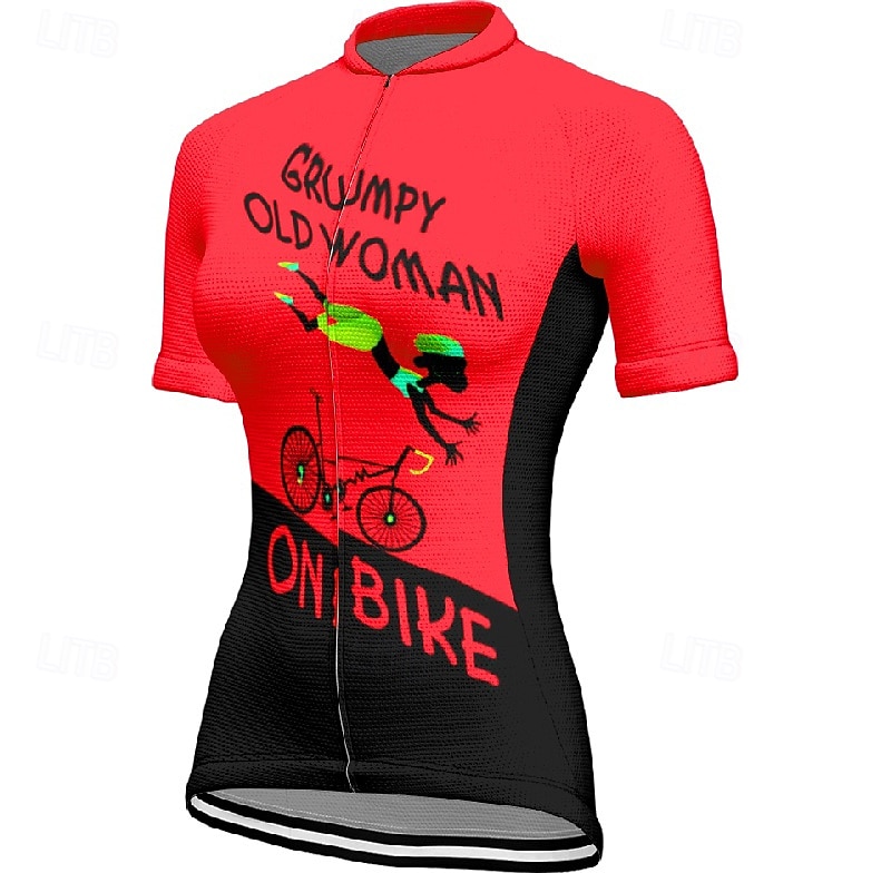 Damskie Koszulka rowerowa Graficzny Litery i cyfry Krótki rękaw Rower Tee Tshirt Dżersej z 3 tylnymi kieszeniami Kolarstwo górskie Szybkie wysychanie Anatomiczny kształt Odprowadzające wilgo 2026 - $23.99 –P12