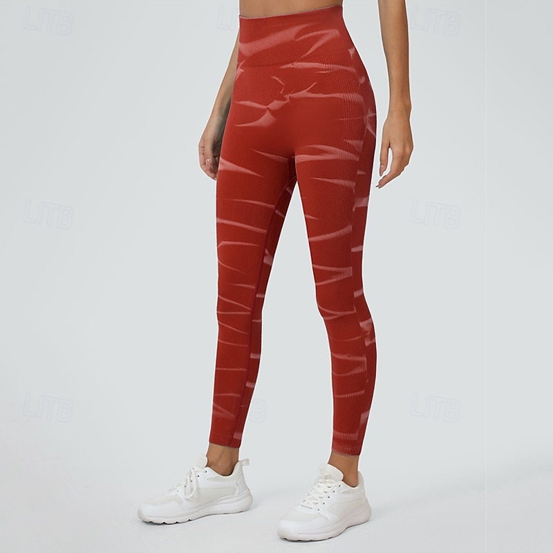 Women's Yoga Pants Yoga Leggings Elastic Waistband Tummy Control Butt Lift Yoga Gym Workout Pilates Pants Tie Dye Yellow Red Blue Fall Sports Activewear Stretchy Slim 2025 - $25.99 –P6