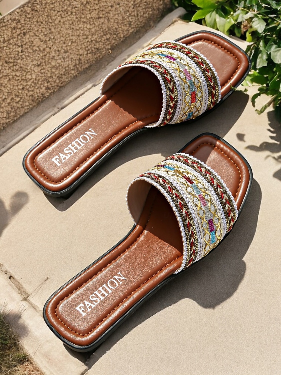 Boheemse platte sandalen voor dames – kleurrijke geborduurde bandjes, comfortabele en stijlvolle schoenen voor casual zomerdagen, strand en vakantie 2025 - $19.99 –P3