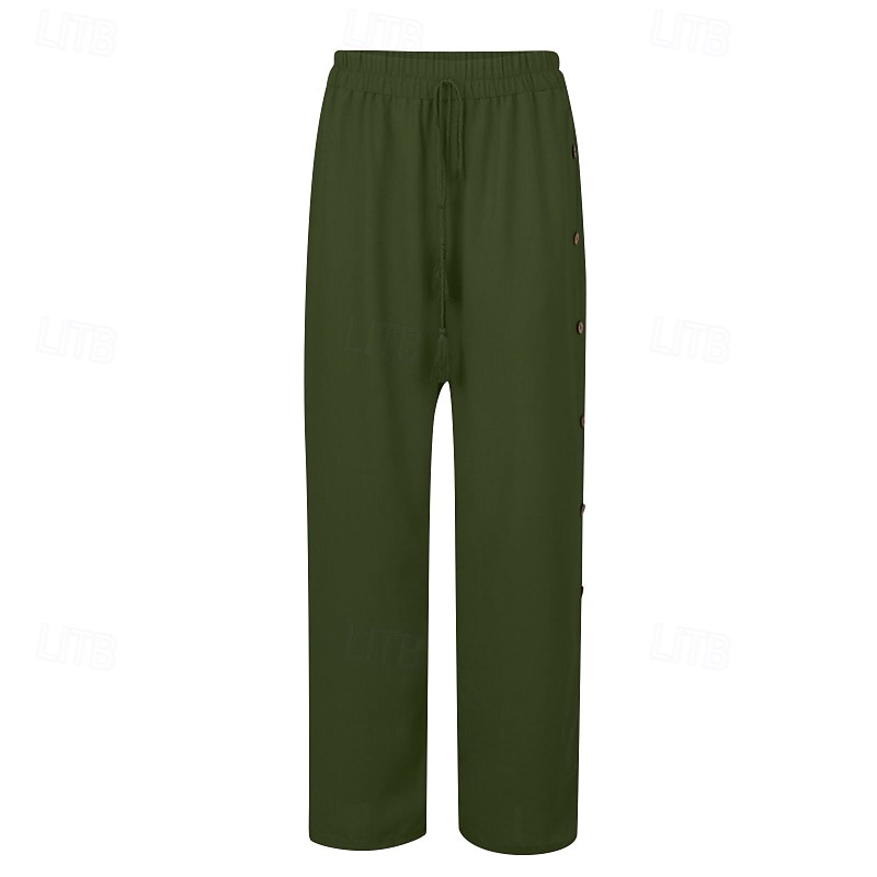 Mujer pantalones Pantalones Casual Longitud total Cintura Media Plano Hebilla Diseño de cordón elástico Al Aire Libre Cómodo Festivos Ropa Cotidiana Fin de semana Rojo oscuro Magenta Verde oscuro Gris 2025 - $18.99 –P10