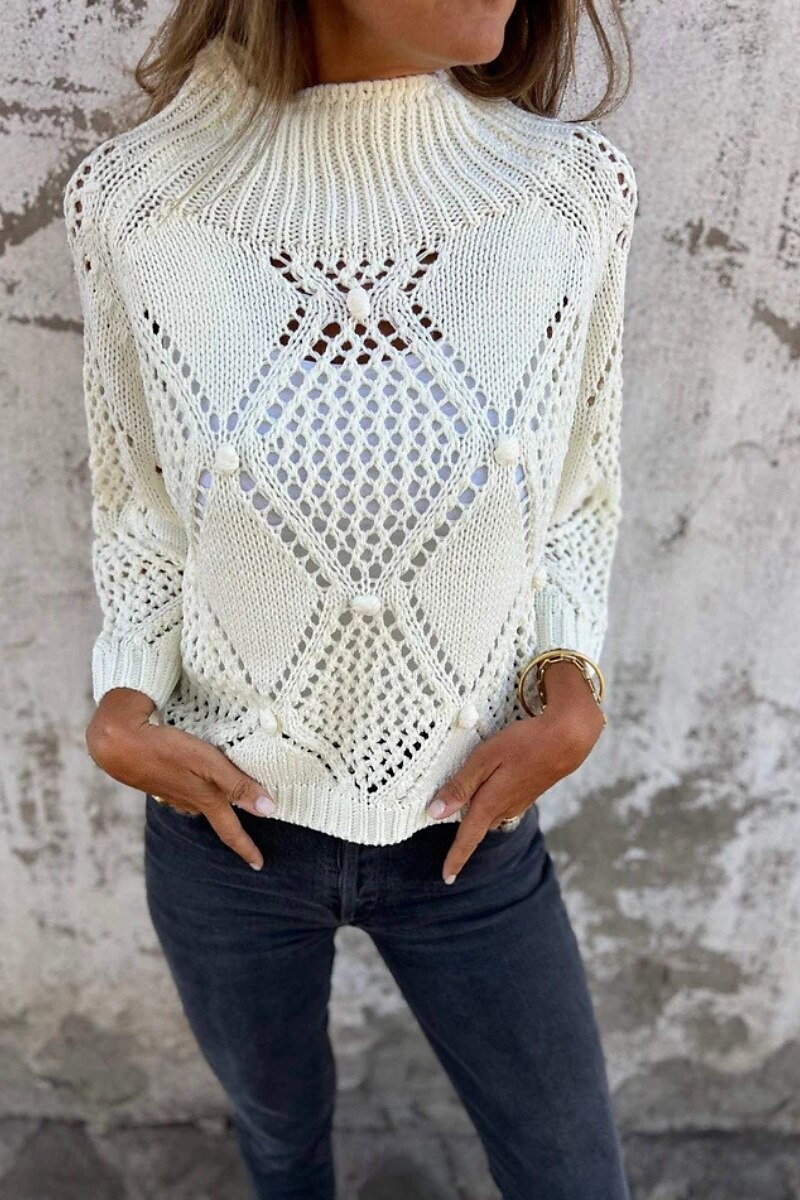 Women's Blouse Plain Basic Modern Casual Long Sleeve Turtleneck Regular Tops Daily Going out Cut Out Black White Green Khaki Gray Summer 2025 - $31.99 –P6