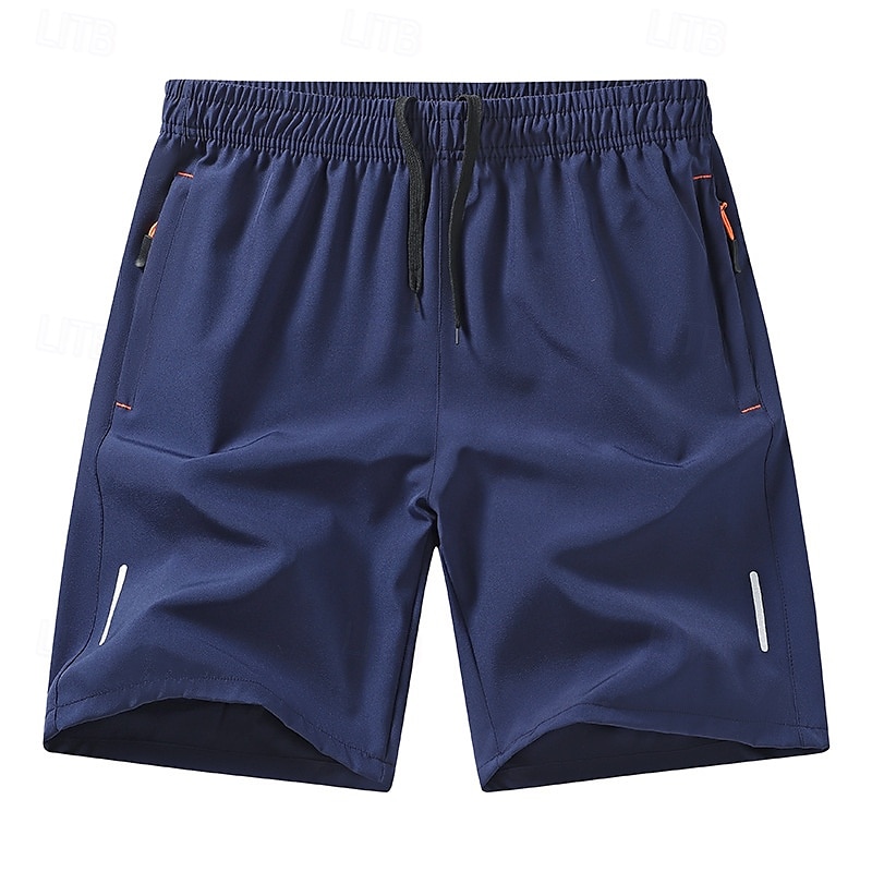 Men's Shorts Summer Shorts Casual Shorts Pocket Drawstring Elastic Waist Plain Comfort Breathable Knee Length Outdoor Vacation Sport Casual Lake blue Black 2025 - $11.49 –P6