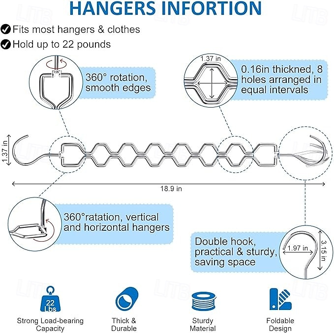 6 Pack Space Saving Hangers for Clothes Heavy Duty 30Lbs Capacity Magic Collapsible Clothes Space Saver Metal Hanger Organizer with 360 Swivel Hook Closet Organizers Storage Dorm Room Essentials 2025 - $21.99 –P2