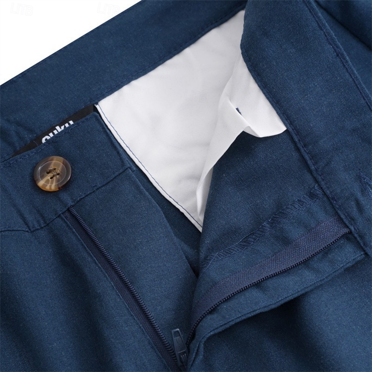 Hombre pantalones de traje Pantalones de lino Pantalones Pantalones de verano Pantalones de playa Bolsillo delantero Pierna recta Plano Comodidad Transpirable Longitud total Formal Negocio Festivos 2025 - $25.99 –P13