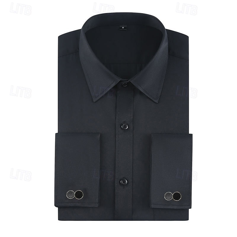 Hombre Camisa Camisa para Vestido Abotonar la camisa Línea Boda Diario Negro Blanco Amarillo Azul cielo Manga Larga Cuello Vuelto Primavera & Otoño Ropa Bolsillo 2025 - $28.99 –P1
