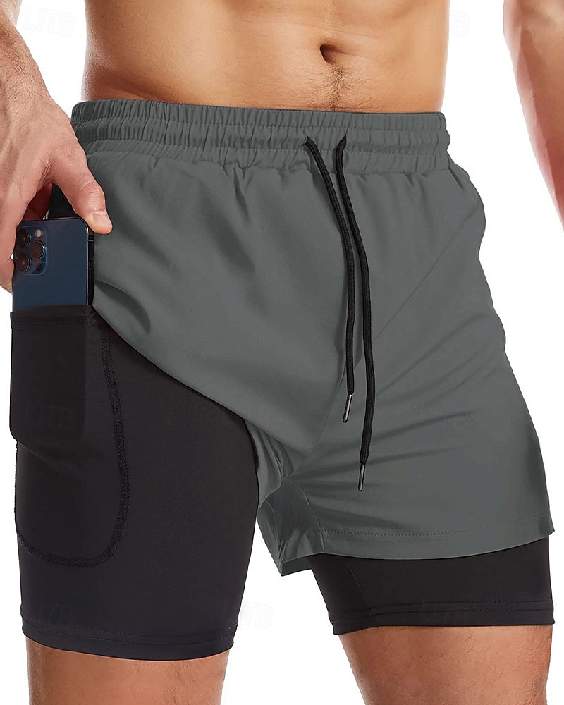 Men's Swim Trunks Swim Shorts Board Shorts Color Block Quick dry Breathable With Compression Liner with Towel Loop Vacation Beach Hawaiian Casual Black 2026 - $18.99 –P8