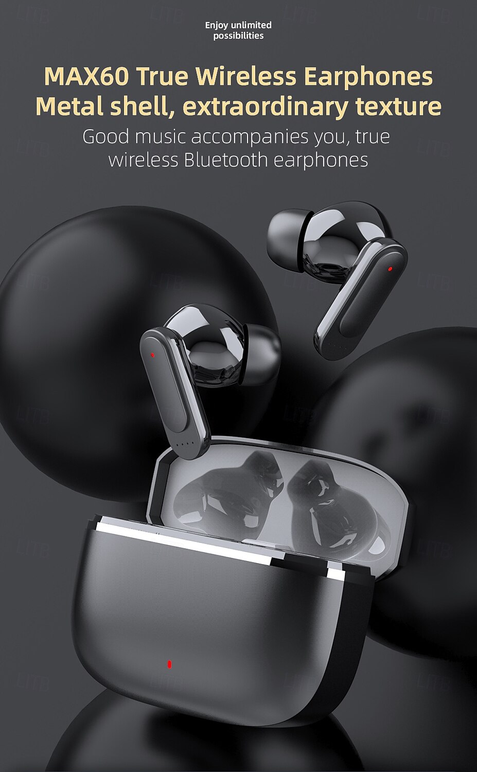 Max 60 Gaming In-Ear Headset Bluetooth 5.3 Ergonomic Design Stereo Surround Sound for Fitness & Mobile Phones 2025 - $31.99 –P1