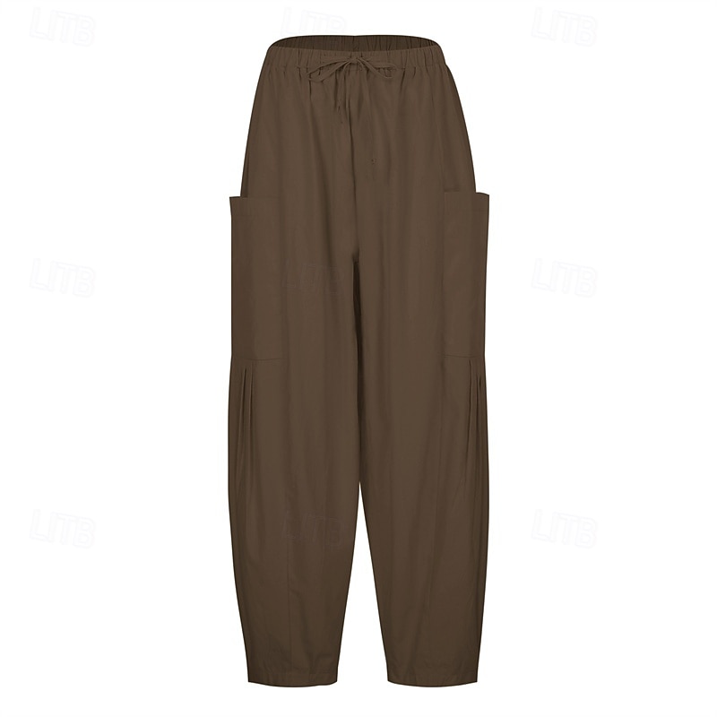 Per donna Gamba larga Pantaloni Vacanza Moda Lunghezza intera Misura del girovita medio Semplice Elastico in vita Traspirante Confortevole Micro-elastico Streetwear Abbigliamento quotidiano Uscire del 2025 a $30.99 –P15