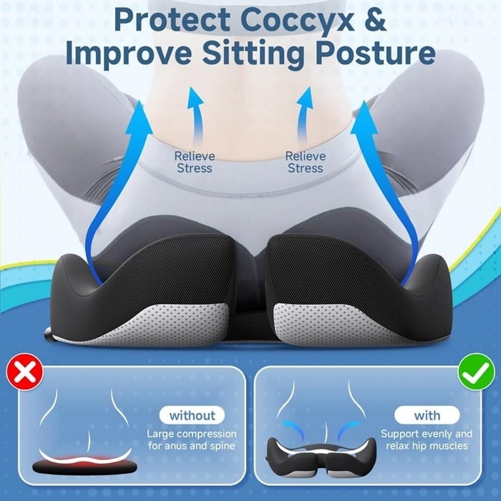 Ergonomic Memory Foam Seat Cushion, Extra Large Cushion for Office Chair, Pressure Relief Pillow Pad for Sciatica, Tailbone & Back Pain, Long Sitting Support 2025 - $39.99 –P7
