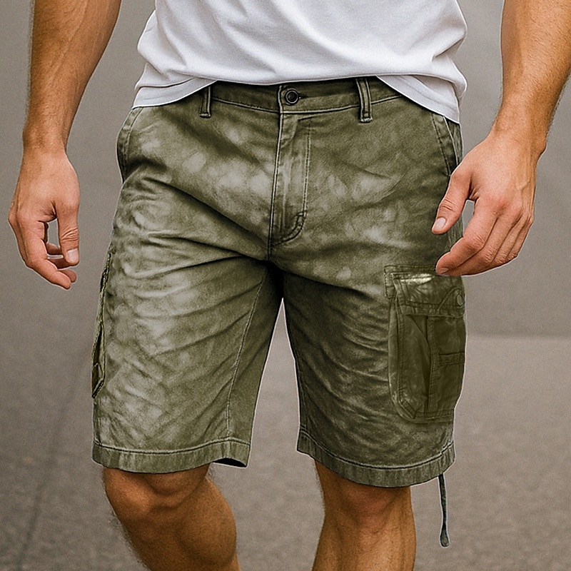 Men's Cargo Shorts Outdoor Shorts Camping Shorts Camo Shorts Hiking Shorts Multi Pocket Straight Leg Tie Dye Camouflage Moisture Wicking Wearable Knee Length Casual Daily Holiday Fashion Streetwear 2025 - $27.99 –P11