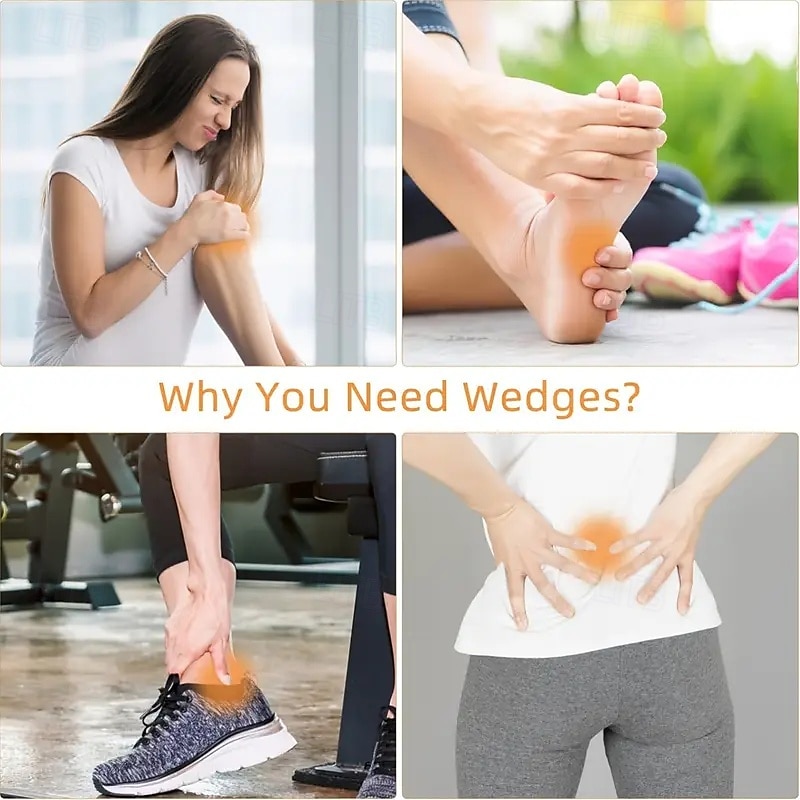 1 paire de cales de yoga en mousse EVA noires, universelles, pour squat, bloc incliné pour la force du bas des jambes, améliore l'étirement des mollets de 2025 ? $12.99 –P7