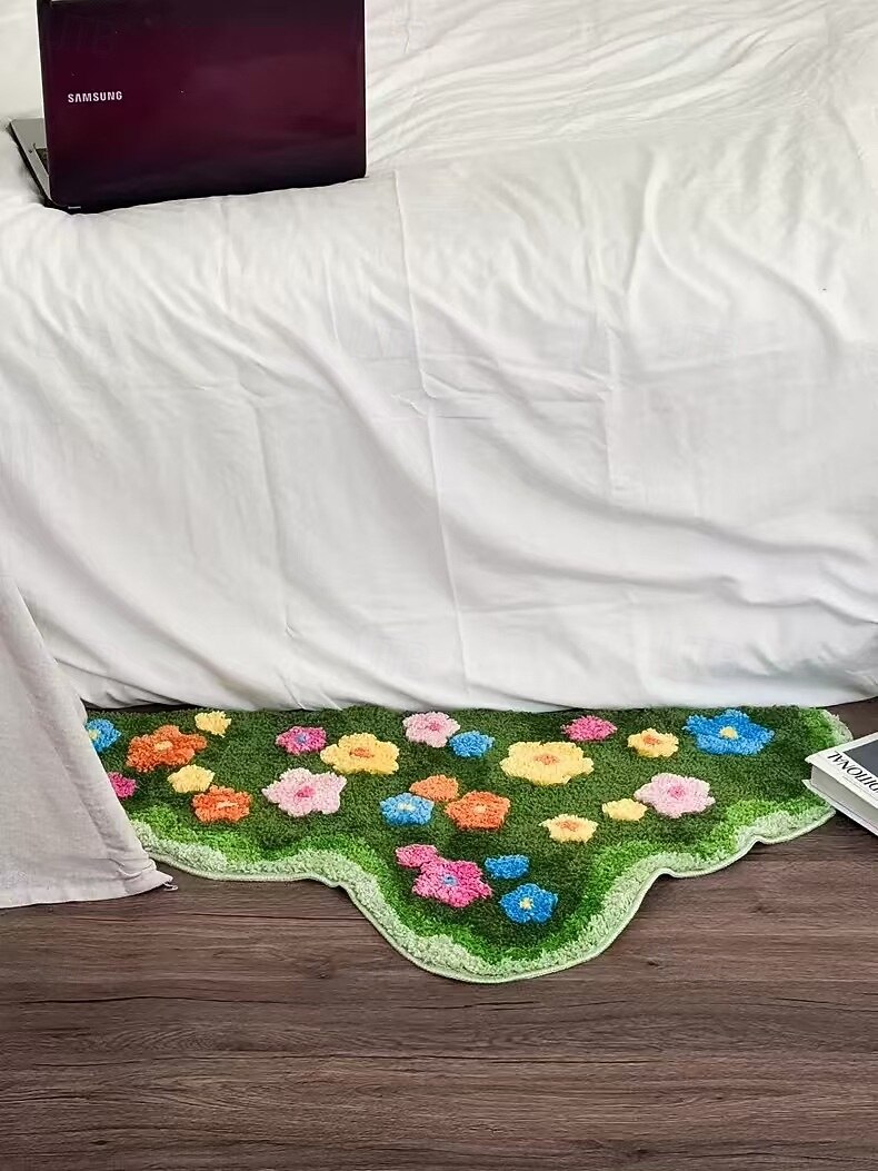 Floral Unregelmäßiger Samt Fußmatte Küchenmatte Fußmatte Rutschfeste Teppich Ölbeständige Matte Innen-Außen Matte Schlafzimmerdekoration Badezimmermatte Eingangsteppich 2025 - $50.99 –P3