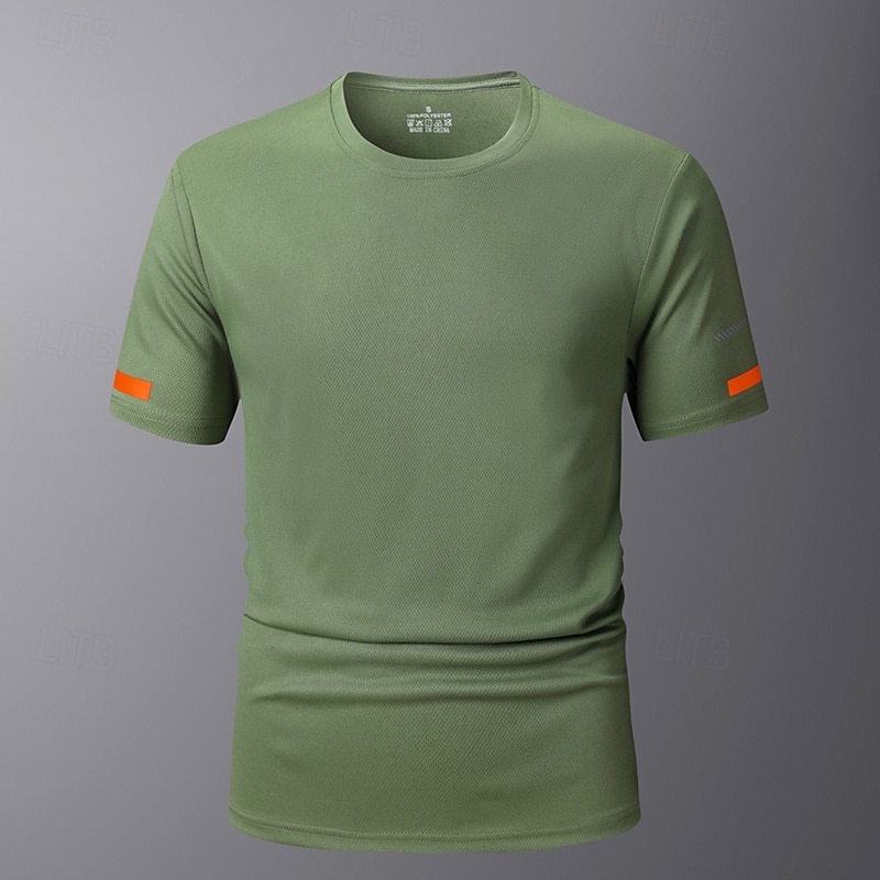 Men's Sport T Shirt Quick Dry  Tee Crew Neck Summer Solid Color Plain Short Sleeves Sports & Outdoors Casual Basic Fitness Casual Daily Dark Grey White Black Top Tee for Men 2025 - $8.99 –P8
