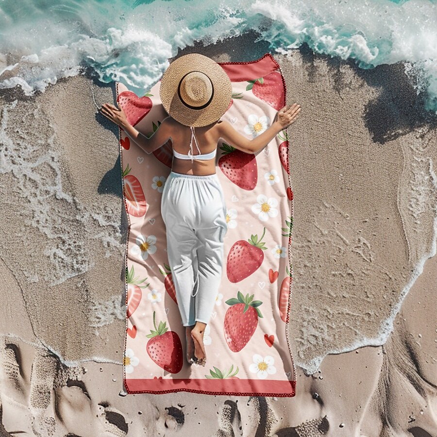 telo mare stampato, telo mare leggero e anti-sabbia ad asciugatura rapida, ideale per viaggi, piscina e uso all'aperto del 2025 a $10.99 –P5