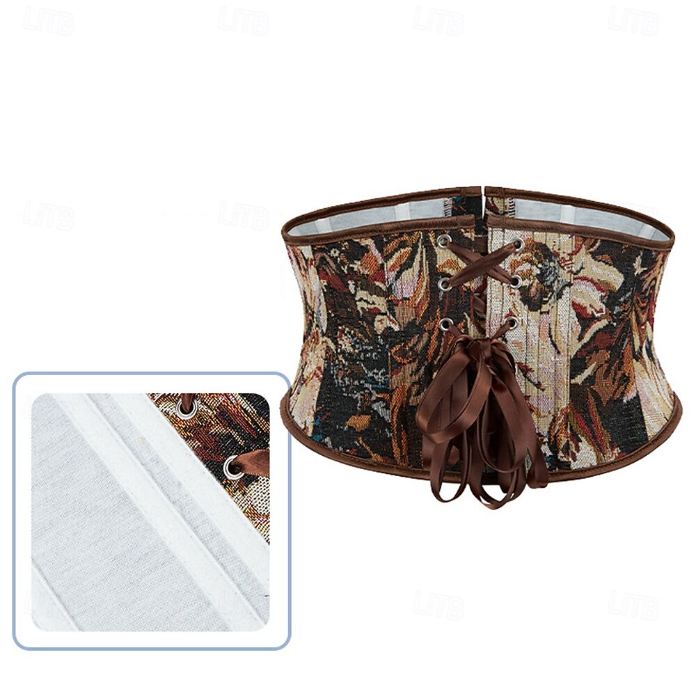 Rococo Overbust Corset Masquerade Overbust Corset Cosplay Jacquard Tummy Control Push Up Jacquard Fancy Dress Women's Royal Masquerade Party Carnival of Venice Adults' Corset 2026 - $21.99 –P2